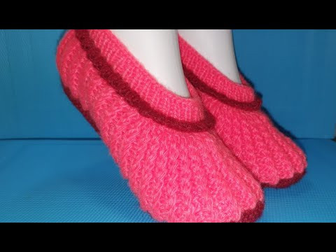 #420 УДОБНЫЕ ТАПОЧКИ СПИЦАМИ С ЗУБЧИКАМИ. МАСТЕР КЛАСС. Knitted slippers.Master class.