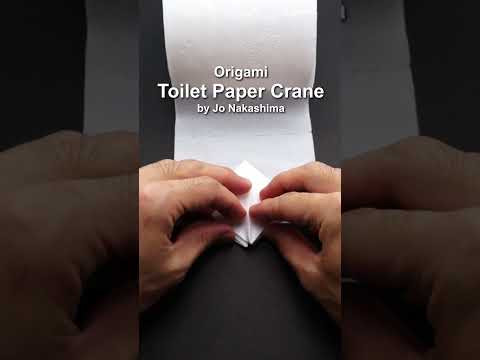 Origami Toilet Paper Crane #shorts Origami Toilet Paper Crane #shorts