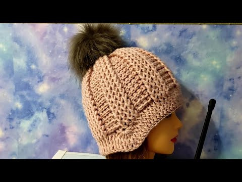 ШАПОЧКА С УШКАМИ крючком. Подробное видео для начинающих.