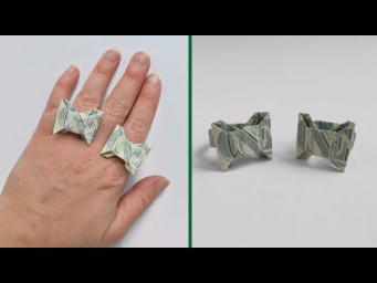 Nice MONEY RING "Bow" | Dollar Origami | Jewelry Gift for man and woman | Tutorial DIY by NProkuda