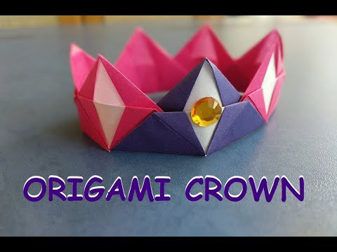 Корона оригами из бумаги | Origami paper crown Корона оригами из бумаги | Origami paper crown