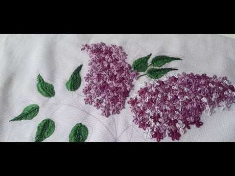 Как вышить сирень. Урок для начинающих. Stitch embroidery for beginners. Как вышить сирень. Урок для начинающих. Stitch embroidery for beginners.