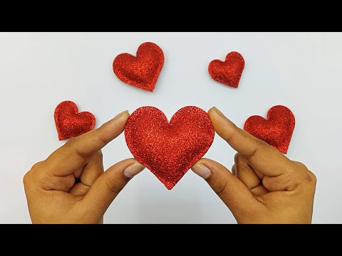 Heart Making With Glitter Foam For Valentine Decoration | Valentines Day Gift | Valentines Crafts Heart Making With Glitter Foam For Valentine Decoration | Valentines Day Gift | Valentines Crafts