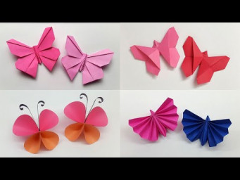4 Easy Paper Butterflies for Wall Decoration 