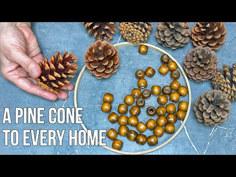 Just get a pine cones, wooden beads and you've got some incredible awesomeness! pine cone craft Just get a pine cones, wooden beads and you've got some incredible awesomeness! pine cone craft
