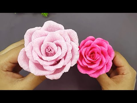 DIY Rose Paper Flower - Craft Tutorial for Beautiful Crepe Paper Decorations DIY Rose Paper Flower - Craft Tutorial for Beautiful Crepe Paper Decorations