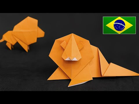 Como Fazer um Le&atilde;o de Origami &ndash; Deitado | Passo a Passo F&aacute;cil