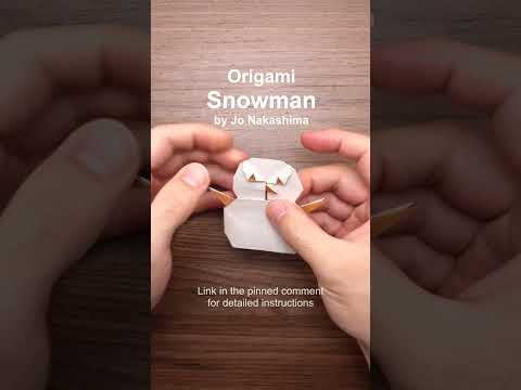 Origami Snowman (Jo Nakashima) #shorts Origami Snowman (Jo Nakashima) #shorts