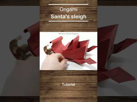 How to make a Santa's sleigh | Origami | #shorts #christmas