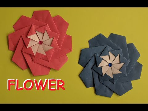 Easy origami paper flower | Простой цветок оригами из бумаги DIY
