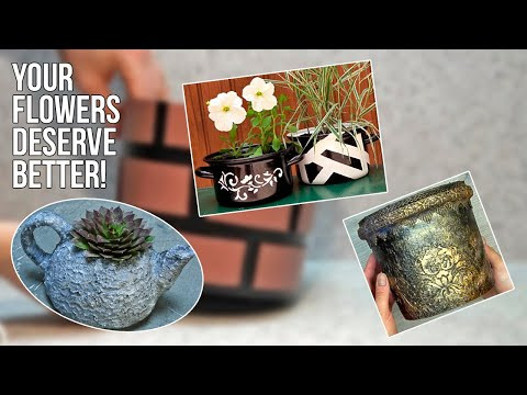 These 4 flower pots will surprise you with their ease of making and the result! Don't miss this 
