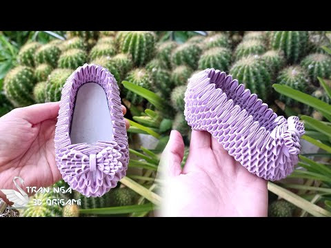 DIY paper doll shoes making | Tutorial de zapatos de muñeca de origami 3D DIY paper doll shoes making | Tutorial de zapatos de muñeca de origami 3D