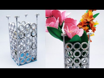 How To Make Flower Vase | Easy Flower Vase | Glitter Foam Flower Vase - DIY