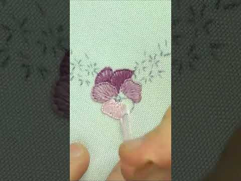 Border Embroidery Viola & Daisy - Easy flower stitches SHORT Border Embroidery Viola & Daisy - Easy flower stitches SHORT