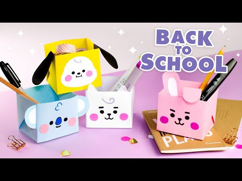 Оригами BTS Коробочка из бумаги | DIY Back to School | Origami BT21 Paper box Оригами BTS Коробочка из бумаги | DIY Back to School | Origami BT21 Paper box