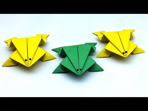 How To Make a Paper Jumping Frog - Fun & Easy Origami - DIY School Project