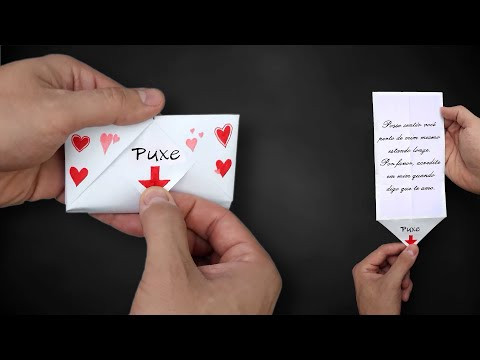 Cartão Mensagem Surpresa de Origami - Instruções em Português BR Cartão Mensagem Surpresa de Origami - Instruções em Português BR