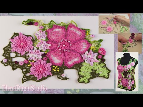 Вязание крючком в технике ирландского кружева Урок 40