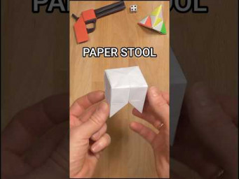 HOW TO MAKE PAPER STOOL TUTORIAL | ORIGAMI STOOL INSTRUCTION INCL ART