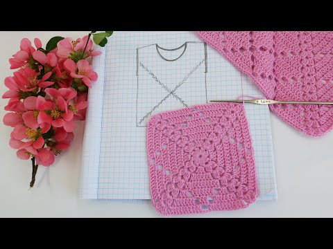 Топ из двух квадратов для девочки крючком Топ из двух квадратов для девочки крючком