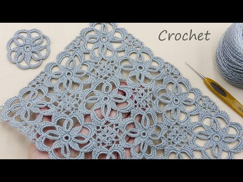 Ажурный КВАДРАТНЫЙ МОТИВ вязание крючком Easy Crochet square motifs Ажурный КВАДРАТНЫЙ МОТИВ вязание крючком Easy Crochet square motifs