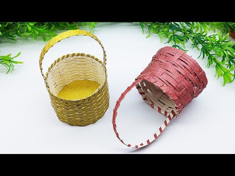 Realistic Mini Basket From Glitter Paper - DIY Handmade Foam Paper Craft - Best Display Ideas Realistic Mini Basket From Glitter Paper - DIY Handmade Foam Paper Craft - Best Display Ideas