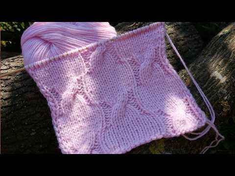 Нежный узор из кос спицами