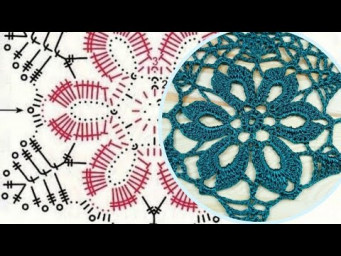 Цветочный мотив с хитрыми листочками МОТИВ вязание крючком МК Beautiful Flower Crochet Tutorial