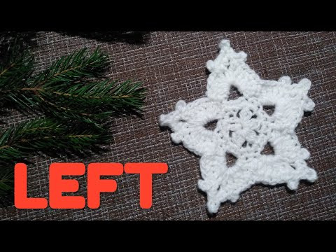 LEFT How to Crochet motif Snowflake Crochet - Как связать крючком Снежинку LEFT How to Crochet motif Snowflake Crochet - Как связать крючком Снежинку