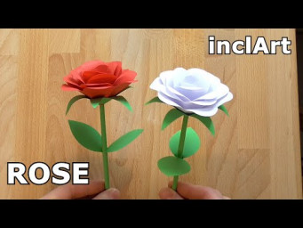 SIMPLE ROSE | HOW TO MAKE PAPER ROSE INSTRUCTION INCLART