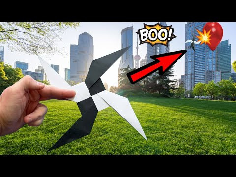 How to Make a Paper Ninja Star Boomerang that Flies to the Target and Comes Back | Origami Shuriken