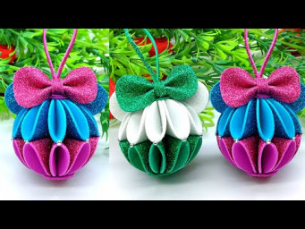 Beautiful Christmas ball - Christmas Tree Ball Ornaments Making at Home - Decorate With Me - DIY