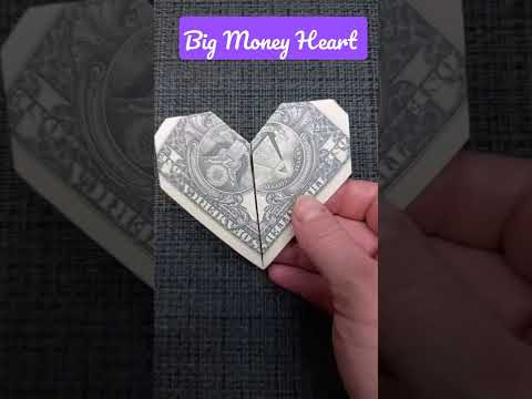 Big Money Heart for Valentine's Day | Dollar Origami | #shorts #moneyorigami #origami #heart Big Money Heart for Valentine's Day | Dollar Origami | #shorts #moneyorigami #origami #heart