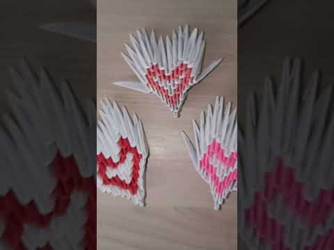 Модульное оригами - сердечко ко дню Святого Валентина. Модульное оригами - сердечко ко дню Святого Валентина.