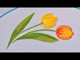 Tulip Embroidery Satin stitch in details - Mastering Tulip Embroidery: Unveiling the Satin Stitch