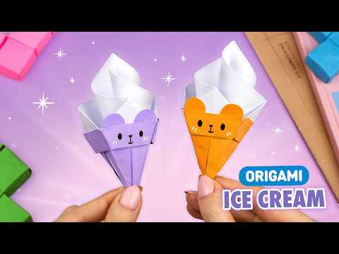 Оригами Мороженое Мишка и Котик из бумаги | Origami Paper Ice Cream Оригами Мороженое Мишка и Котик из бумаги | Origami Paper Ice Cream