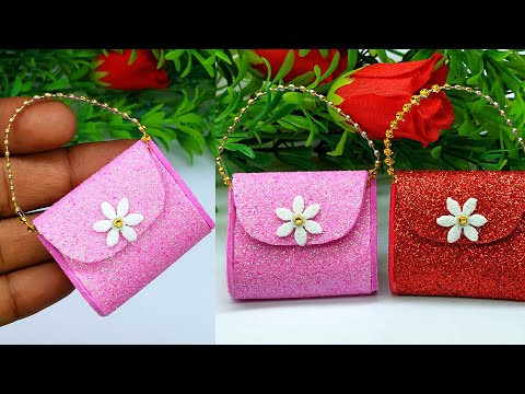 Beautiful Mini Key Ring Paper Bag - How to Make Key Ring Bag - DIY Handmade Crafts Beautiful Mini Key Ring Paper Bag - How to Make Key Ring Bag - DIY Handmade Crafts