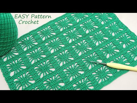 Ажурный УЗОР крючком ПРОСТОЕ ВЯЗАНИЕ для начинающих EASY Pattern Crochet for beginners Ажурный УЗОР крючком ПРОСТОЕ ВЯЗАНИЕ для начинающих EASY Pattern Crochet for beginners