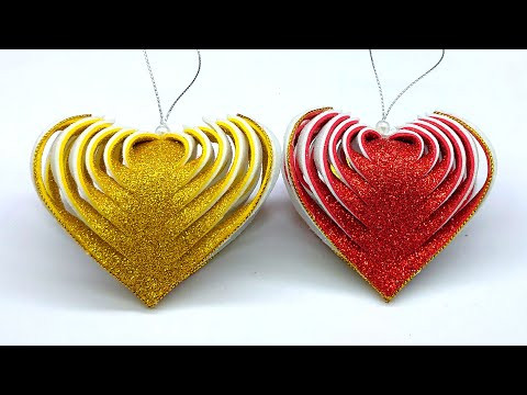 Beautiful Christmas Heart Ornaments | Easy DIY Christmas Tree Decorations at Home