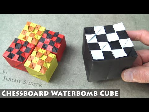 Chessboard Waterbomb Cube ⚽ Pure Origami Chessboard Waterbomb Cube ⚽ Pure Origami
