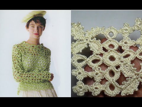 Квадрат из мотивов для интересной красивой кофты. Кружевной квадрат крючком Квадрат из мотивов для интересной красивой кофты. Кружевной квадрат крючком