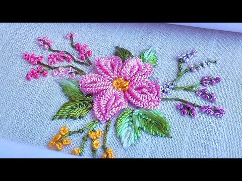You Won't Guess How Easy This Embroidery Trick Is! Pink Daisy Flower Dimensional Embroidery