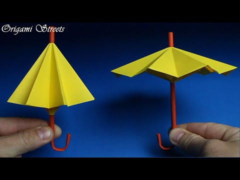 Как сделать зонтик - открывается и закрывается из бумаги / Umbrella-opens and closes from paper Как сделать зонтик - открывается и закрывается из бумаги / Umbrella-opens and closes from paper