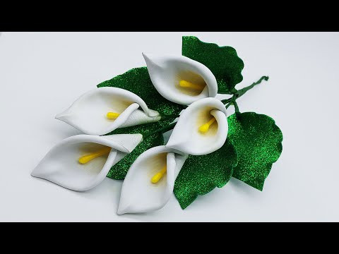 Calla Lily Foam Paper Flower | Origami Lily Flower | Lily Flower Making By Origami Art & Crafts Calla Lily Foam Paper Flower | Origami Lily Flower | Lily Flower Making By Origami Art & Crafts