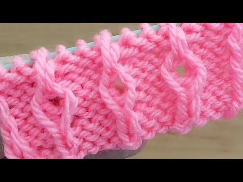 Ажурный узор "Капельки ". Красивый узор спицами для свитера, жилета, туники.
