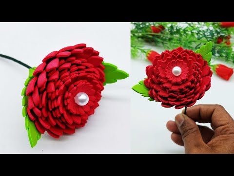 Wow!! Simple & Beautiful DIY Foam Flowers Making At Home | Paper Flower Wall Decor/Hanging Ideas