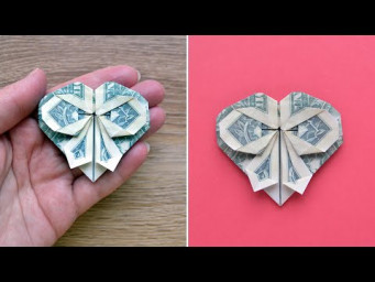 Great MONEY HEART WITH BOW |Dollar Origami for Valentine's Day |Tutorial (author Phong Tran Orig