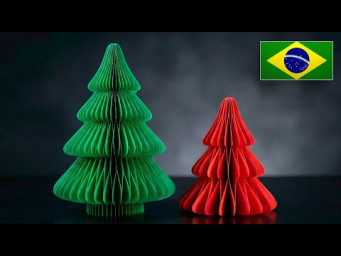 Como Fazer &Aacute;rvore de Natal de Papel 3D - Passo a Passo com Moldes