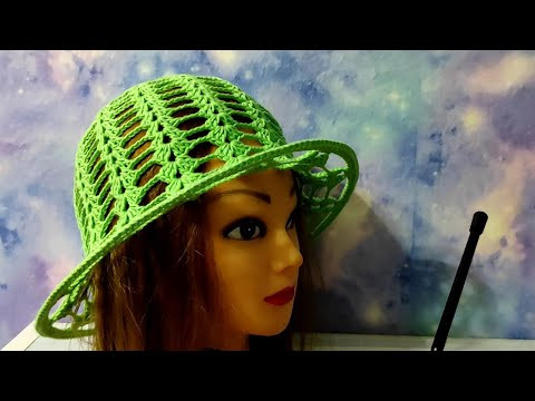 АЖУРНАЯ, ЛЕТНЯЯ ШЛЯПКА крючком. Шляпка для начинающих. АЖУРНАЯ, ЛЕТНЯЯ ШЛЯПКА крючком. Шляпка для начинающих.