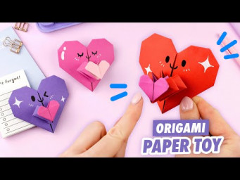 Оригами Сердце ПОП ИТ из бумаги | Игрушка из бумаги | Origami Paper Jumping Heart